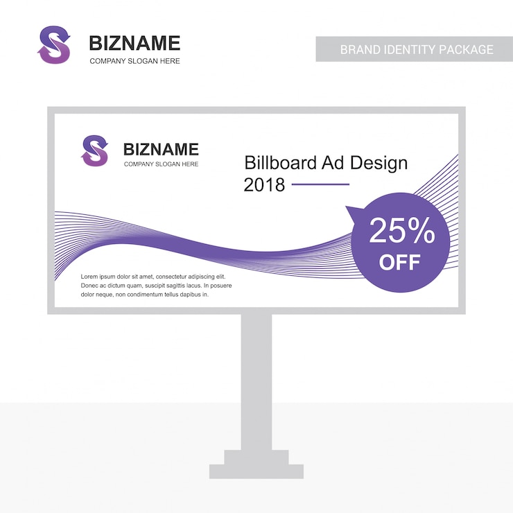 Vector bedrijf bill board ontwerp vector met s-logo