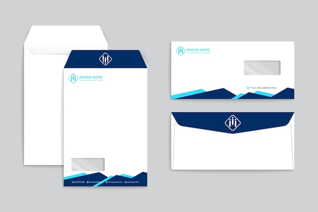 Bedrijf envelop vector design blauwe kleur