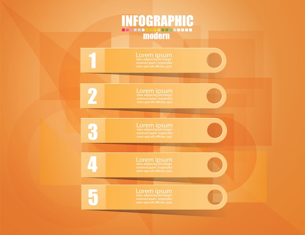 Vector bedrijfs infographic malplaatje het concept de tredestappen. voer een oranje kleur uit.