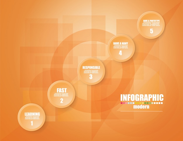 Bedrijfs infographic malplaatje het concept de tredestappen.