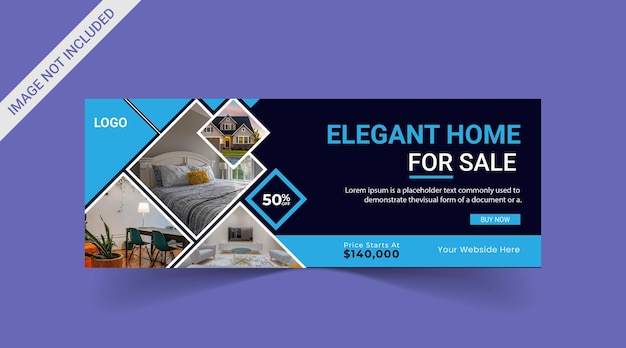 Bedrijfs vastgoed professionele sociale media deksel web banner