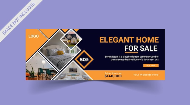 Bedrijfs vastgoed professionele sociale media deksel web banner