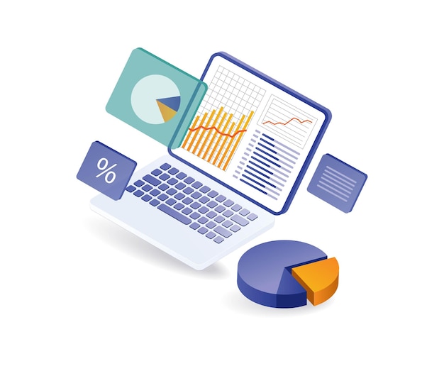 Vector bedrijfsbeheeranalysegegevens van het bedrijf