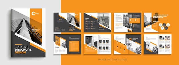 Vector bedrijfsbrochure bedrijfsprofiel sjabloon lay-out ontwerp veelzijdige creatieve bedrijfsbrochure.