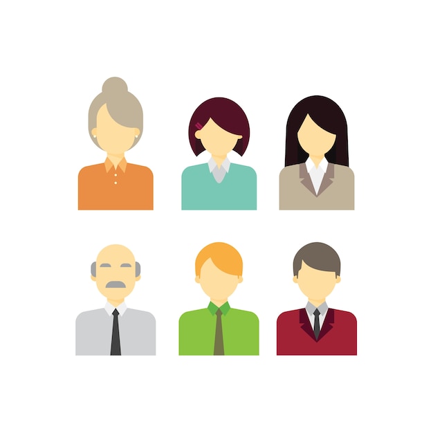 Bedrijfsbureau mensen karakter avatar set