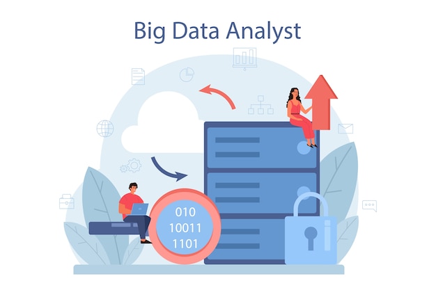 Vector bedrijfsconcept big data-analyse en analyse