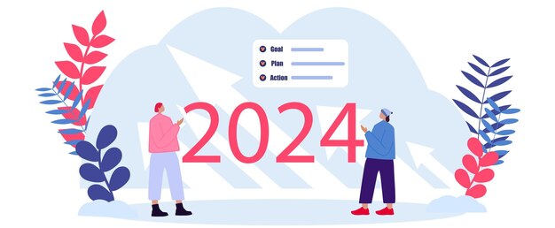 Bedrijfsconcept voor het nieuwe jaar 2024