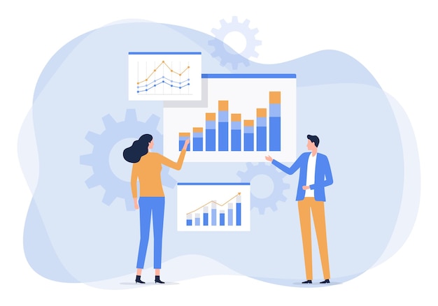 bedrijfsgegevensanalyse onderzoek en Data Scientist team werkconcept