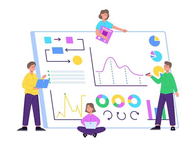 Bedrijfsmerkanalyse online merkreputatie managementconcept Merkopbouwstatistieken merkmanager analyse vectorillustratie Merkreputatiestrategie