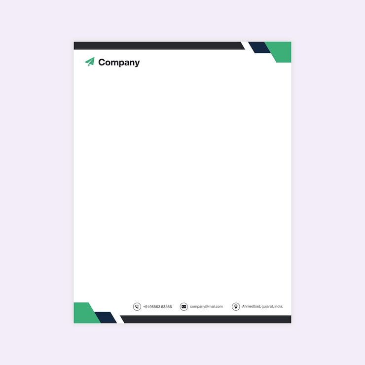 Vector bedrijfsontwerp op briefhoofd vector sjabloon