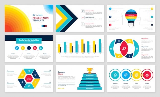 Vector bedrijfspresentatie met infographic elementen