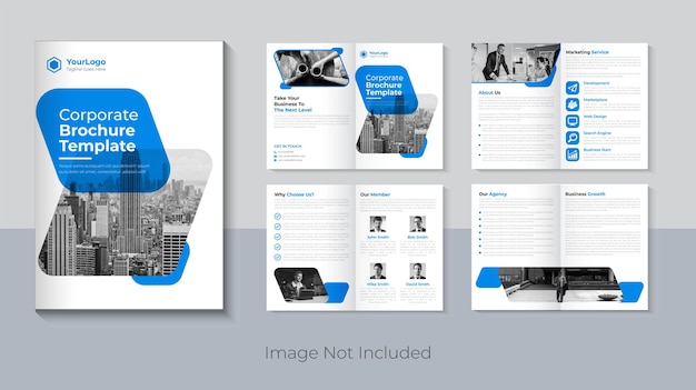 Bedrijfsprofiel 8 pagina brochure ontwerpsjabloon