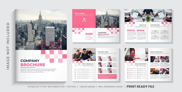 Bedrijfsprofiel brochure sjabloonlay-out of minimalistisch bedrijfsbrochure sjabloonontwerp