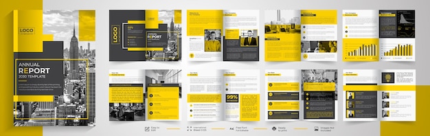 Bedrijfsprofiel brochure sjabloonontwerp DesignBi Fold Brochure Catalogus jaarverslag Design