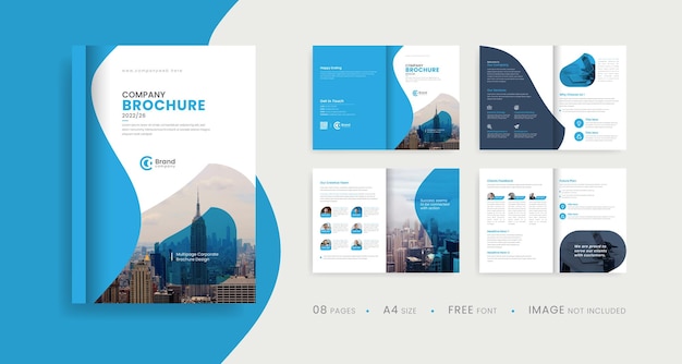 Bedrijfsprofiel minimalistische zakelijke brochure lay-out ontwerp brochure sjabloon met meerdere pagina's