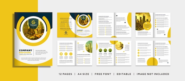 Bedrijfsprofiel voorstel of brochure sjabloon lay-out ontwerp oranje kleur vorm minimalistisch zakelijk voorstel of brochure sjabloonontwerp