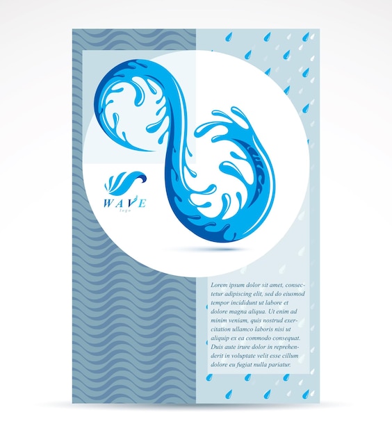 Bedrijfspromotie-idee voor waterzuivering, hoofdpagina van brochure voor gebruik als marketingontwerpidee. oceaan versheid thema vector grafische illustratie.