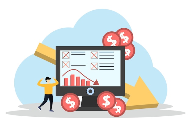 Bedrijfsstrategie Platte illustratieontwerp