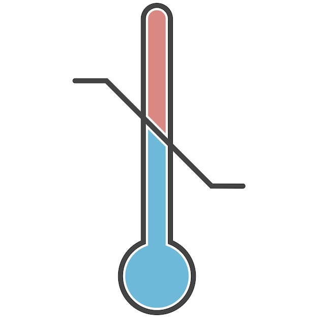 Vector bedrijfstemperaturen van het icon-bereik brengen de optimale temperatuur tussen warmte en koude in evenwicht