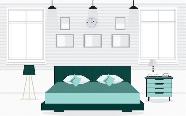 Vector bedroom design