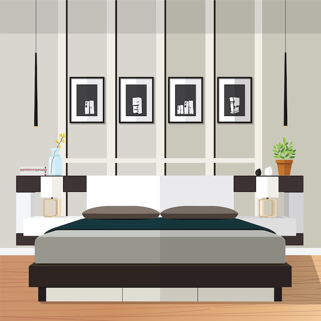 Vector bedroom idea vector