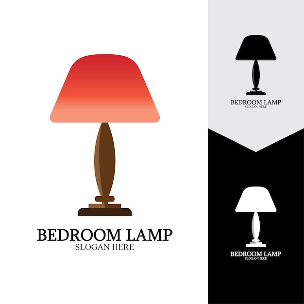 Bedroom lamp vector icon background