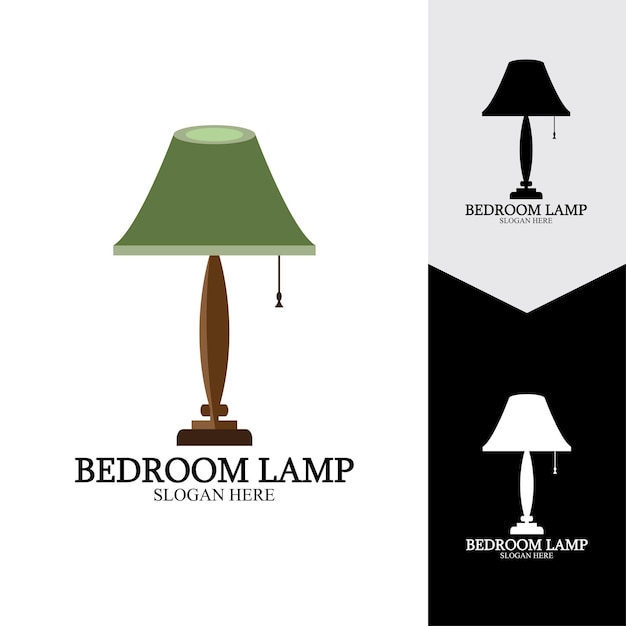 Bedroom lamp vector icon background