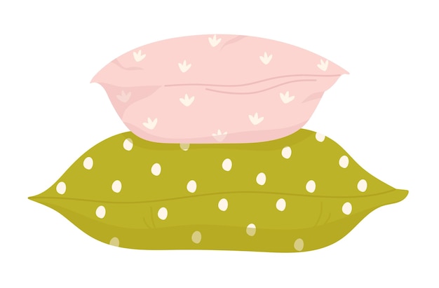 Vector bedroom pillows isolated