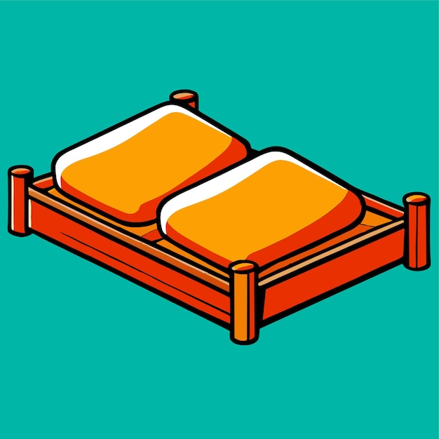 Beds with pillows vector illustration