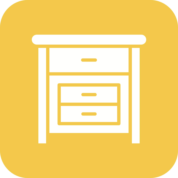 Bedside Table vector icon Can be used for Interior iconset