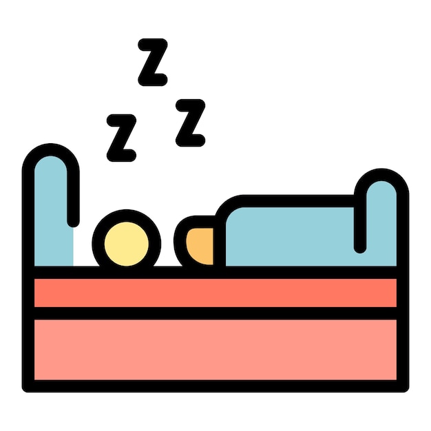 Bedtime icon Outline Bedtime vector icon for web design isolated on white background color flat