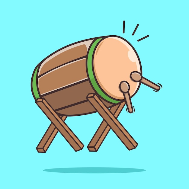 bedug or mosque drum vector illustration icon flat