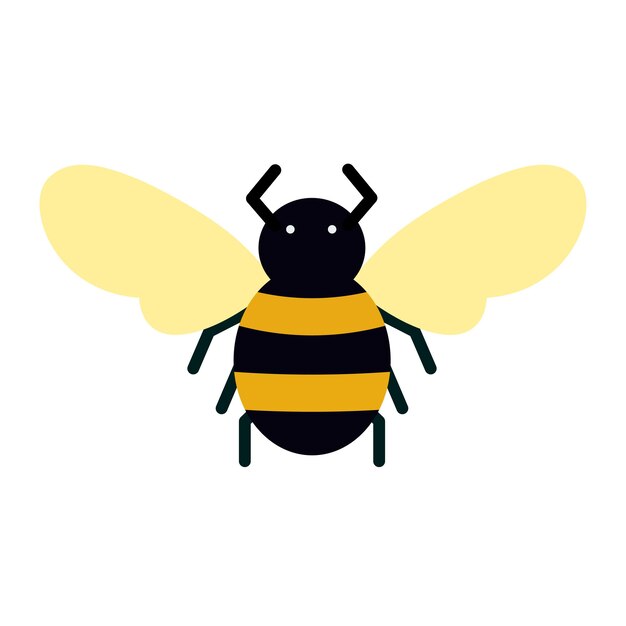 Bee abstract vector graphics simple elegant flat illustration style