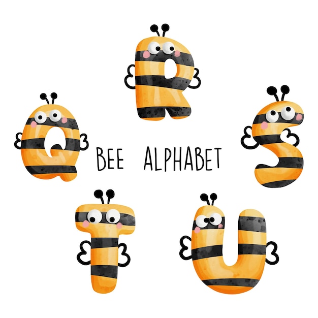 Bee alfabetbee lettertype Vector illustratie