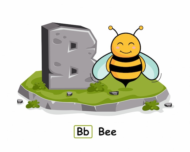 bee animals alphabet rock stone
