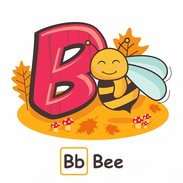 Bee animals alphabets from letters b