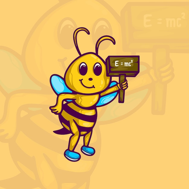 Vector bee back to school character