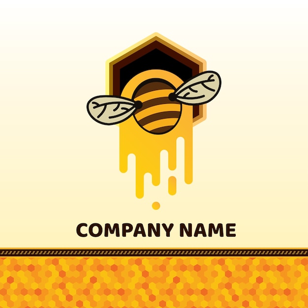 Vector bee badge and label