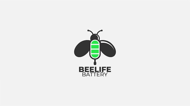 Bee batterij vector logo ontwerp pictogrammalplaatje