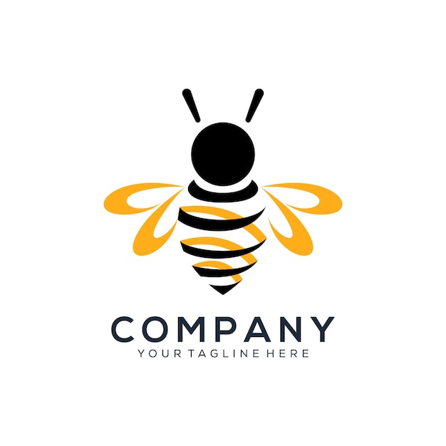 A bee and a bee logo for a company.