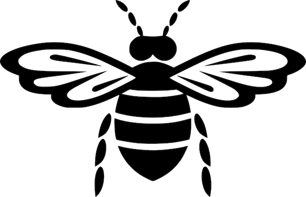 bee black and white isolated icon vector illustration