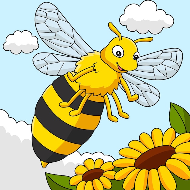 꿀벌 만화 컬러 동물 그림