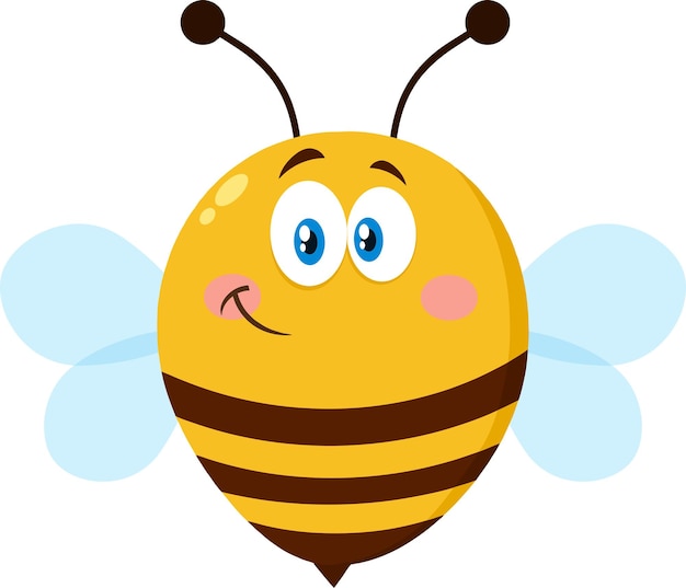 Bee Cartoon karakter vliegen vector illustratie plat ontwerp geïsoleerd op transparante achtergrond