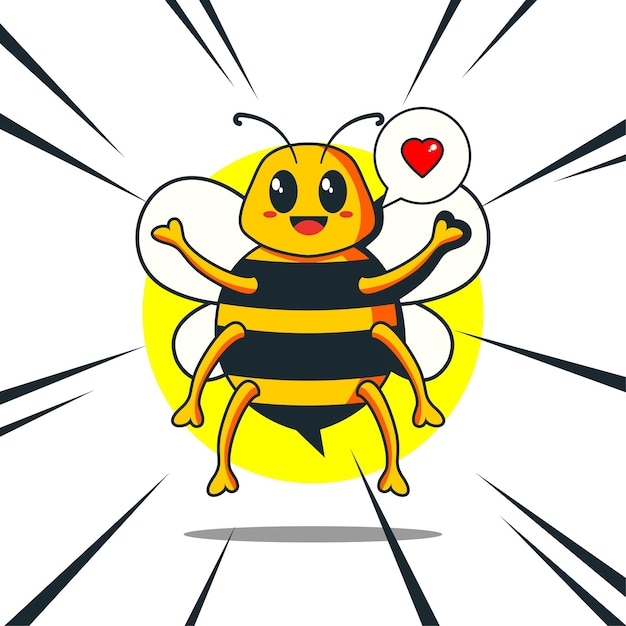 Bee clipart vector art on white background