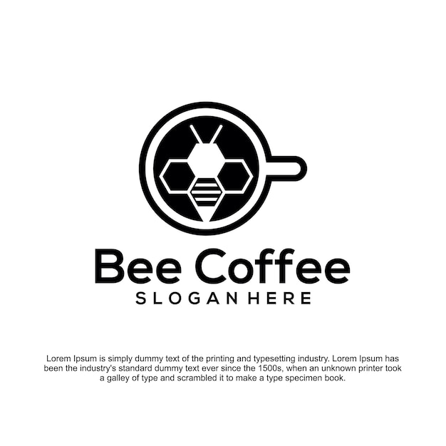 Bee Coffee logo vector design