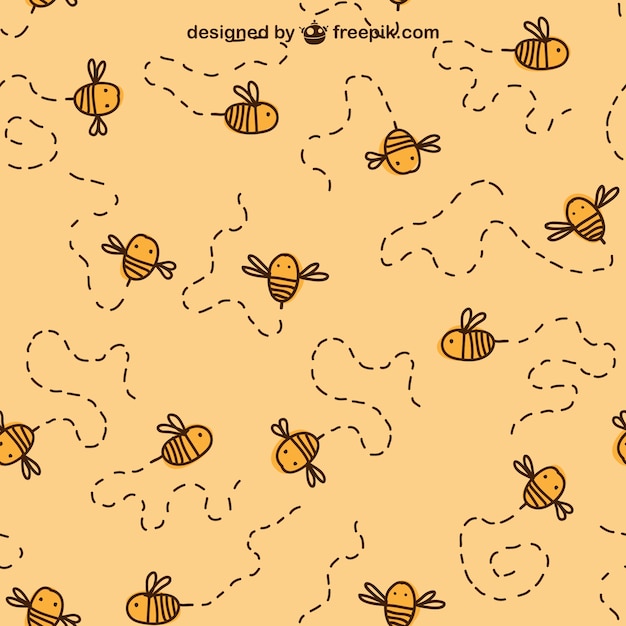 Vector bee drawing editable pattern