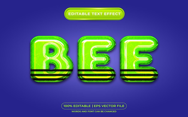 Bee editable text effect liquid style