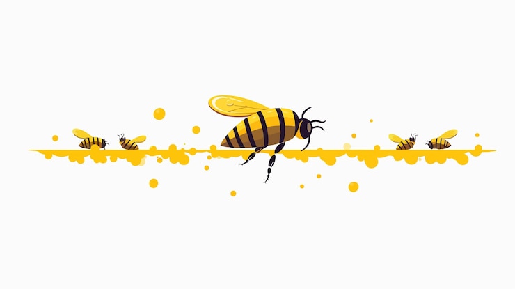 Vector bee flying path a bee flying in a dotted line