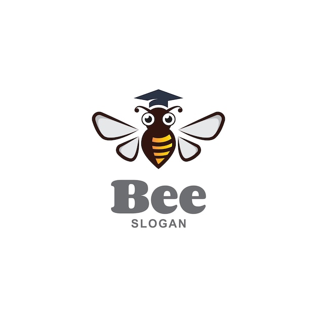 Bee graduation logo design template