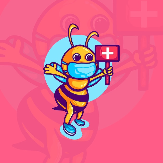 Vector bee healthy character